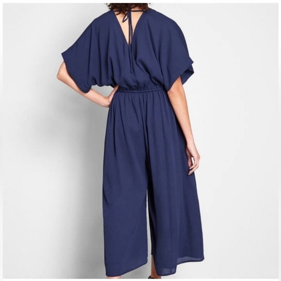 MODCLOTH Arrive & Thrive Wide Leg Jumpsuit, NAVY, Size Medium, NWT - Picture 2 of 10